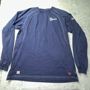 Ariat FR Shirt Mens Large Work Flame Resistant Workwear Utility Blue Long Sleeve